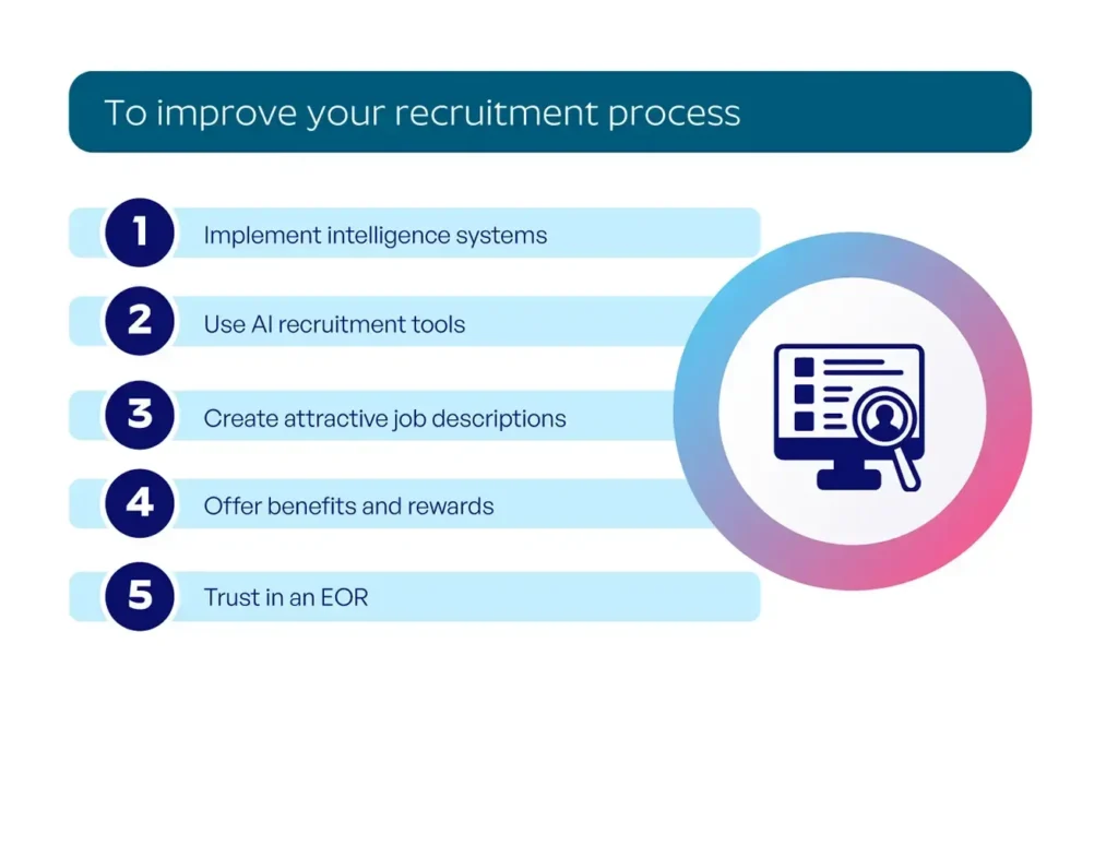 Serviap Global graphic on five tips for whichever of the recruitment models you follow